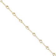 Catena maglia jaseron con perle sfaccettate 5mm Dorato x50cm