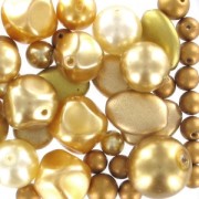 Oro - Abbinamento di perline di Boemia Gold x50g Abbinamento di perline di Boemia Gold x50g