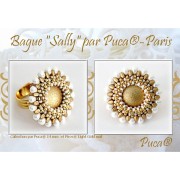 Cabochon di vetro di Puca® 14 mm - Opaque Beige Spotted x1