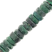 Perle Heishi sfaccettate - pietra semipreziosa 5,5x2 mm - Malachite x20