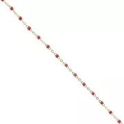 Rosso - Catena con perle di resina epossidica 2 mm - Acciaio inoss. 304 Dorato Rosso x1m Catena con perle di resina epossidica 2 mm - Acciaio inoss. 304 Dorato Rosso x1m