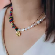 Perle di chips di pietra semi preziosa 8 - 11 mm - Fluorite x80cm