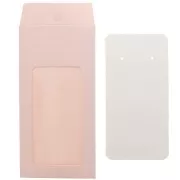 Confezione in cartone con la sua etichetta per bijoux 13x6.5 cm - Rosa - Bianco x1