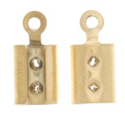 Chiudicordoncino per cordone piatto 4 mm- acciaio inossidabile 304L dorato x4