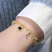 Ciondolo con imitazione pietra semipreziosa di 12mm -Dorato con oro fino- Turchese