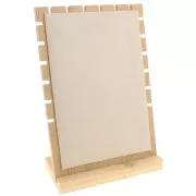 Portagioielli per collana - Espositore 25x17 cm bamboo - pelle scamosciata Beige