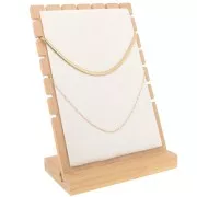 Portagioielli per collana - Espositore 25x17 cm bamboo - pelle scamosciata Beige