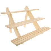 Portagioielli in legno espositore con 3 ripiani 38x39,5cm Naturale x1