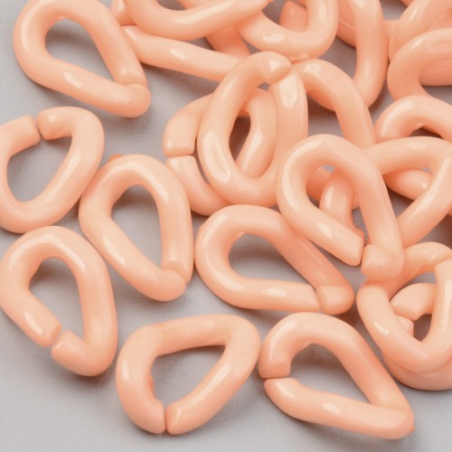 Maglia acrilica ovale ritorta 16x10 mm - Salmone x1