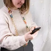 Maglia acrilica ovale ritorta 16x10 mm - Salmone x1