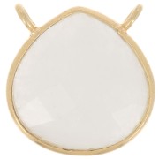 Distanziatore collana goccia sfaccettato 17x16mm Arg925 dorato -Pietra di luna