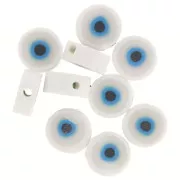 Assortimento di perline rotonde - occhio portafortuna 10 mm - Bianco x10