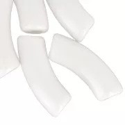 Crema - Perline tubolari curve in acrilica opaca 35x11 mm - Crème x6 Perline tubolari curve in acrilica opaca 35x11 mm - Crème x6