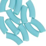 Ghiacciaio Blu - Perline tubolari curve in acrilica opaca 35x11 mm - Blu ghiaccio x6 Perline tubolari curve in acrilica opaca 35x11 mm - Blu ghiaccio x6