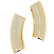 Perline tubolari curve 35x11 mm in acrilico opaco - Oro x6