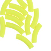 Giallo luminoso - Perline tubolari curve 32x8 mm in acrilico opaco - Giallo fluorescente x6 Perline tubolari curve 32x8 mm in acrilico opaco - Giallo fluorescente x6