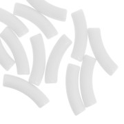 Bianco - Perline tubolari curve 32x8 mm in acrilico opaco - Bianco x6 Perline tubolari curve 32x8 mm in acrilico opaco - Bianco x6