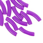 Viola - Perline tubolari curve 32x8 mm in acrilico opaco - Viola x6 Perline tubolari curve 32x8 mm in acrilico opaco - Viola x6