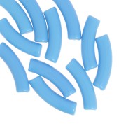 Azzurro - Perline tubolari curve 32x8 mm in acrilico opaco - Azzurro x6 Perline tubolari curve 32x8 mm in acrilico opaco - Azzurro x6