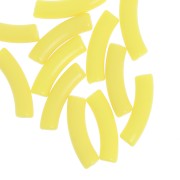 giallo - Perline tubolari curve 32x8 mm in acrilico opaco - Giallo x6 Perline tubolari curve 32x8 mm in acrilico opaco - Giallo x6