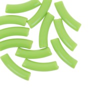 Verde - Perline tubolari curve 32x8 mm in acrilico opaco - Verde lime x6 Perline tubolari curve 32x8 mm in acrilico opaco - Verde lime x6