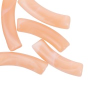 Orange clair - Perline tubolari curve 32x8 mm in acrilico trasparente - Arancione chiaro marmorizzato x6 Perline tubolari curve 32x8 mm in acrilico trasparente - Arancione chiaro marmorizzato x6