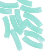 Verde acqua - Perline tubolari curve 32x8 mm in acrilico trasparente - verde acqua marmorizzato x6 Perline tubolari curve 32x8 mm in acrilico trasparente - verde acqua marmorizzato x6