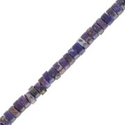 Perle in pietra semipreziosa Heishi - Regalite colorata 4x2mm - Viola scuro x40cm