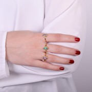 Anello Onice colorato - Misura 52 - Dorato con oro fino x1