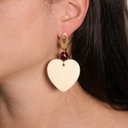 Pendente cuore in resina trasparente 36x36,5 mm - Ambra x1