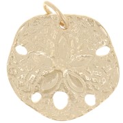 Pendente irregolare curvo 18 mm con dollaro di sabbia - placcato oro 3 micron x1