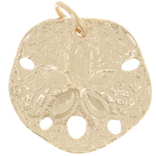 Pendente irregolare curvo 18 mm con dollaro di sabbia - placcato oro 3 micron x1