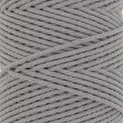 Rocchetto di filo di cotone per macramè 2 mm - Grigio chiaro x100m