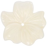 Perle - Perla fiore in resina opaca 23 mm - Crema x1 Perla fiore in resina opaca 23 mm - Crema x1