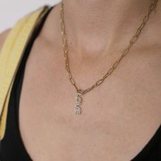 Girocollo a maglia rettangolare da 4 mm - Acciaio inossidabile 316L Dorato x43cm