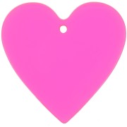 Pendente cuore in acrilico trasparente 31x32 mm - Rosa - Arancione fluorescente x1