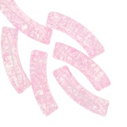 Rosa chiaro - Perline tubolari acriliche trasparenti 32x8mm con effetto crackle - Rosa chiaro x6 Perline tubolari acriliche trasparenti 32x8mm con effetto crackle - Rosa chiaro x6