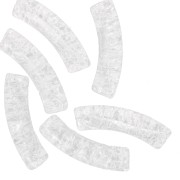 Crystal - Perline tubolari curve 32x8mm acrilico trasparente effetto crackle - Trasparente x6 Perline tubolari curve 32x8mm acrilico trasparente effetto crackle - Trasparente x6