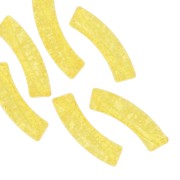 giallo - Perline curve a tubo in acrilico trasparente 32x8 mm con effetto crackle - Giallo x6 Perline curve a tubo in acrilico trasparente 32x8 mm con effetto crackle - Giallo x6