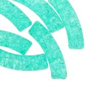 Turquoise Green - Perline tubo curvo 32x8mm acrilico trasparente effetto crackle Turchese Verde x6 Perline tubo curvo 32x8mm acrilico trasparente effetto crackle Turchese Verde x6