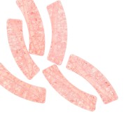 Saumon - Perline tubolari curve in acrilico trasparente 32x8 mm con effetto crackle - Salmon x6 Perline tubolari curve in acrilico trasparente 32x8 mm con effetto crackle - Salmon x6