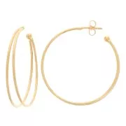 Orecchini doppio cerchio 38 mm - Dorato con oro fino x2