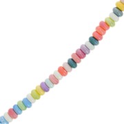 Perle tonde in ceramica Heishi 9x5 mm - Multicolore x28cm