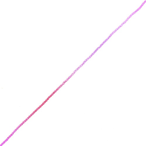 Perline tonde sfaccettate 2 mm - Tie and dye - Rosso - Fucsia - Viola x36cm