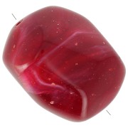 Perle - Perla barocca irregolare in resina opaca 22x17 mm - Rosso scuro marmorizzato con Brillantini Perla barocca irregolare in resina opaca 22x17 mm - Rosso scuro marmorizzato con Brillantini