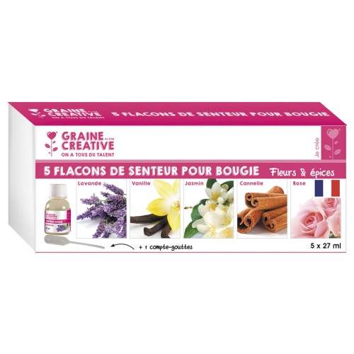 Set di 5 profumi per candele da 27 ml con contagocce - Fiori e spezie