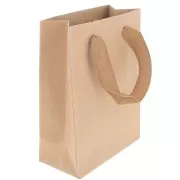 Sacchetti regalo Kraft con manici in nylon intrecciato 16x12x6 cm - Marrone x10