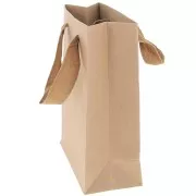 Sacchetti regalo Kraft con manici in nylon intrecciato 16x12x6 cm - Marrone x10