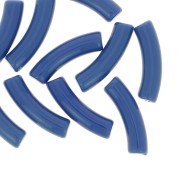 Denim - Perline tubolari curve 32x8 mm in acrilico opaco - Blu denim x6 Perline tubolari curve 32x8 mm in acrilico opaco - Blu denim x6