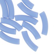 Blu cielo - Perline tubolari curve 32x8 mm in acrilico opaco - Azzurro x6 Perline tubolari curve 32x8 mm in acrilico opaco - Azzurro x6